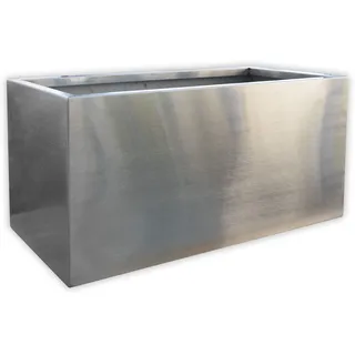 Köhko® Designer-Pflanztrog aus Edelstahl Viva 80 x 36 x 32 cm | matt gebürsteter Pflanzkübel eckig & groß