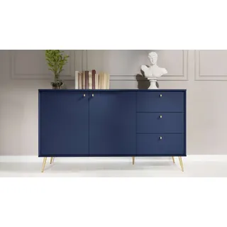Home Affaire ROMILDA Sideboard mit 3 Schubladen 156 x 89 x 40,5 cm Dunkelblau