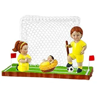 DRW Fußball-Krippe aus Kunstharz, 11 x 8 x 6 cm, Gelb