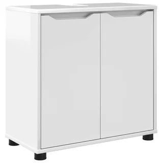 vidaXL Badezimmerwaschbecken-Schrank Hochglanz Weiß 60 x 30 x 60 cm - Weiß