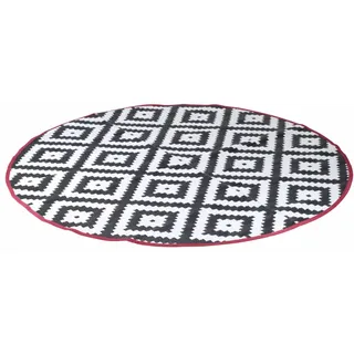 Bo-Camp Outdoor-Teppich Chill mat Falconwood 2 m Rund Schwarz und Weiß - Weiß