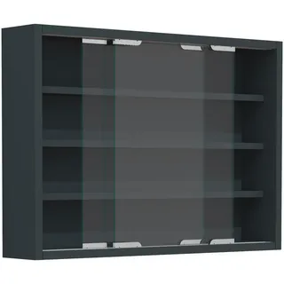 Mid.you Hängevitrine , Anthrazit , Holzwerkstoff , 3 Fächer , 57x40x10 cm , hängend , Wohnzimmer, Wohnwände, Hängeelemente