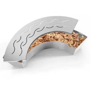 Onlyfire Fächerförmige Räucherbox mit Deckel für Weber 47–57 cm Wasserkocher, Kamado Joe Classic, Kompatibel für großes Big Green Egg und andere ähnliche Holzkohlekessel und Keramikgrills