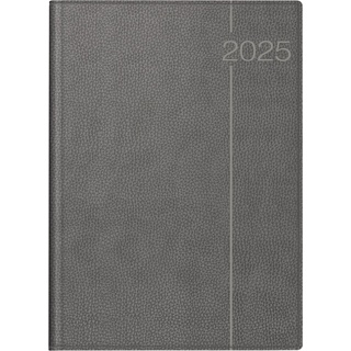 Rido Buchkalender Conform (2025), 1 Seite = 1 Tag, A4, 384 Seiten, Kunstleder-Einband Derby, grau