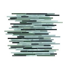 Mosaikmatte Glas Aluminium Black Grey 30 cm x30 cm