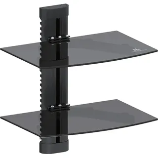 Hifi-Glasregal Wandregal Glasablage Wandhalterung Wandregal 2 Fach - Schwarz