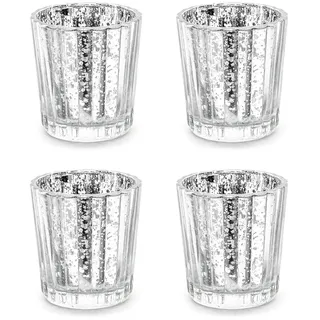 Partydeco Teelichthalter 5,5 x 6 cm Silber