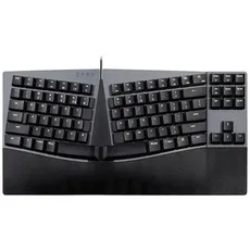 Bild PERIBOARD-335 BL DE, USB Tastatur Deutsch QWERTZ Schwarz Beleuchtet, Ergonomisch