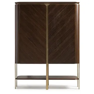 Barschrank Schrank Holzschrank Holz Bar Braun Getränke Design Flaschen - Braun