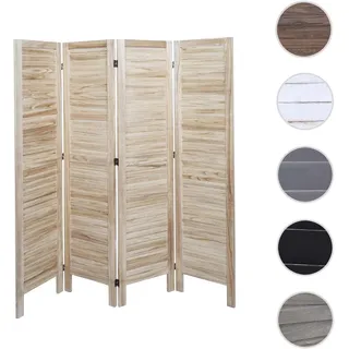 Paravent HWC-G30, Trennwand Sichtschutz Raumteiler, Shabby-Look 170x162cm ~ hellbraun
