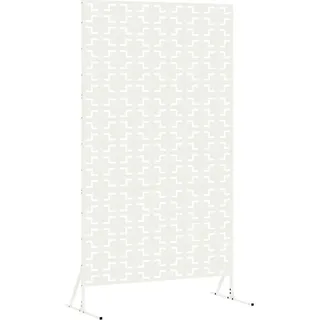 vidaXL Sichtschutz 100 x 50 x 180 cm Stahl Weiß - Weiß