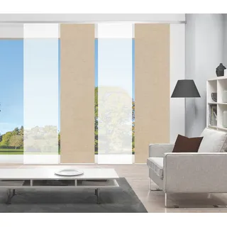 VISION S Schiebegardine »PIVE 4er SET« Paneelwagen 4 Stk. tlg. Schiebevorhang Digidruck 4er Set PIVE, beige