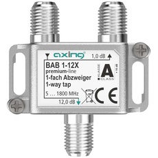 Axing BAB 1-12X 1-Fach Abzweiger 12 dB 5-1800 MHz TV Data Internet Kabelfernsehen