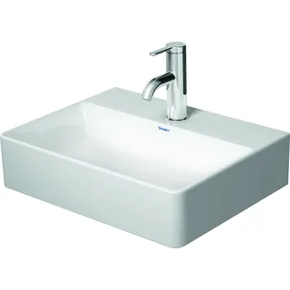 Duravit Handwaschbecken DURASQUARE ohne Überlauf, mit Hahnlochbank, 450 x 350 mm 1 Hahnloch weiß - Weiß