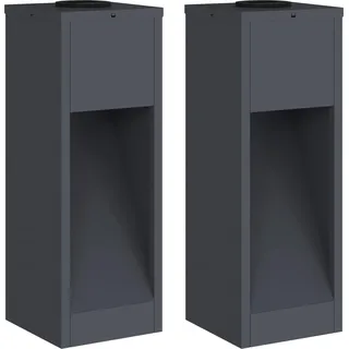 vidaXL Solar LED Wegeleuchte 2 pcs Anthrazit Kalt gewalzter Stahl - Grau