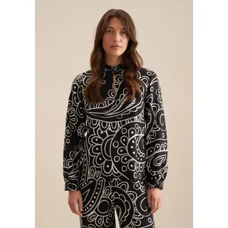 Seidensticker Klassische Bluse Paisley Schwarz 42