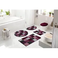 Bild Badematte »Mosaik«, Höhe 20 mm, rutschhemmend beschichtet, fußbodenheizungsgeeignet, angenehm weich, Badematten auch als 3 teiliges Set erhältlich, lila