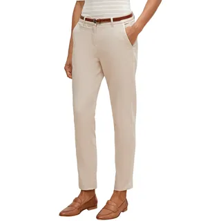 Comma, Comma Chinohose, mit Gürtel und Stretch, beige 46