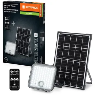 LEDVANCE LED Außenleuchte Solar 5 m Kabel inkl. Fernbedienung und Bewegungsmelder 30 W 4500 lm schwarz