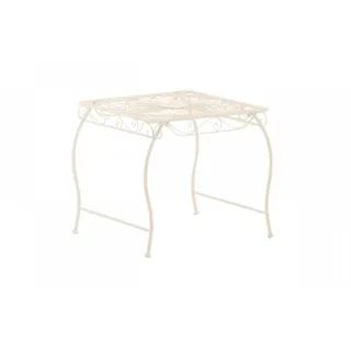 CLP Gartentisch eckig 49/45/46 cm Metall Weiß , 49x46x45 cm , Gartenmöbel, Gartentische