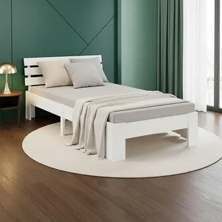 Homestyle4u Holzbett 90 x 200 cm Weiß