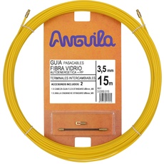 Anguila | Kabelzugführung | Glasfaser verstärkt + Propylen | Austauschbare Enden | Gelbe Farbe | Durchmesser 3,5mm | 15 Meter