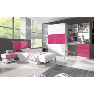 aea Jugendbett Modernes Kinderbett Holz hochglänzend rosa
