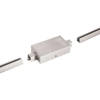 Fischer & Honsel Schienensystem-Einspeiser , Nickelfarben , Metall , 8.5x4x21 cm , Lampen & Leuchten, Innenbeleuchtung, Schienensysteme