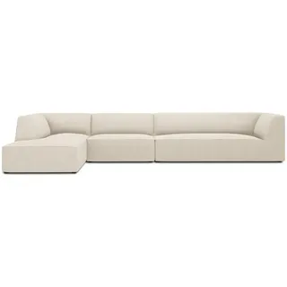 Micadoni Ecksofa links Ruby aus Cord leichtes beige 5 Sitzplätze , Creme , Textil , L-Form , 366x180 cm , Hergestellt in Europa, Oeko-Tex® , Wohnzimmer, Sofas & Couches, Wohnlandschaften, Ecksofas