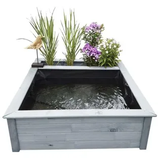 Hochteich promadino Miniteich Hochteich mit seitl. Pflanzzone mit Solarpumpe, gr