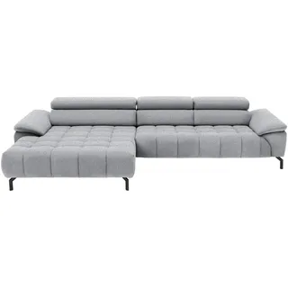 Beldomo Style Ecksofa , Hellgrau , Textil , Uni , Ottomane links, L-Form , 329x190 cm , erweiterbar, Fußauswahl, Stoffauswahl, Liegefunktion, Hocker erhältlich, individuell planbar , Wohnzimmer, Sofas & Couches, Wohnlandschaften, Ecksofas