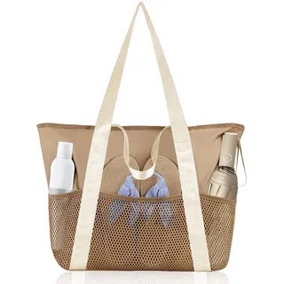 flintronic Strandtasche Damen, Strand Tasche Groß Handtasche, Netztasche