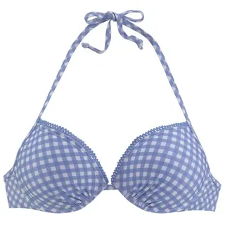 Buffalo Push-Up-Bikini-Top »Karo« mit Zierborte, blau