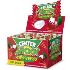 Center Shock Rolling Cherry, 3 Boxen mit je 100 Kaugummis, Kirsche-Mix extra sauer