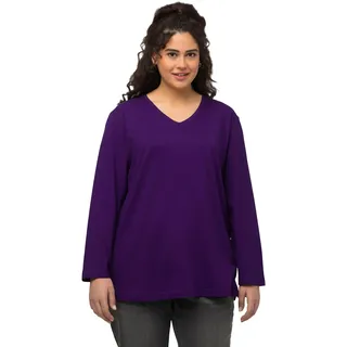 Ulla Popken Ulla Popken, Damen, große Größen, Basic-V-Shirt, Langarm