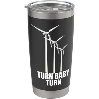 Windrad Turn Baby Turn Windkraft Strom Erneuerbare Energien Doppelwandiger Edelstahl-Thermobecher