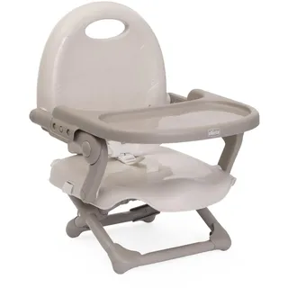 Chicco Pocket Snack Hochstuhlaufsatz für Kinder von 6 Monaten bis 3 Jahren (15 kg), tragbarer Tischhochstuhl mit kompakter Klappfunktion, abnehmbares Tablett, Beige