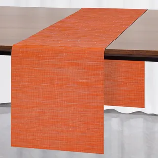 Myir JUN Tischläufer Tischläufer Modern Abwaschbar Outdoor Hitzebeständig PVC für Häuser Esszimmer Restaurants Hotels Party Tischdeko Dekoration 30 x 140 cm (Orange)