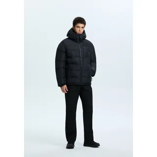 Steppjacke ICEPEAK "ICEPEAK AMERI", Herren, Gr. 52, schwarz (basic schwarz), Obermaterial: 100% Polyester, Jacken Steppjacke, mit Kapuze mit Kordelzügen, wasserdicht, winddicht, atmungsaktiv