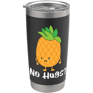 No Hugs Ananas Lover Tropisches Obst Futter Doppelwandiger Edelstahl-Thermobecher