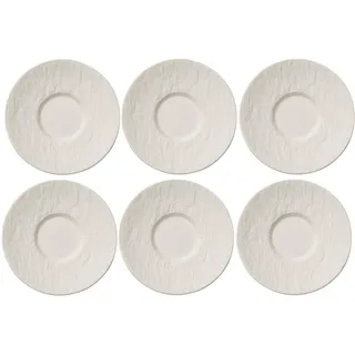 Villeroy & Boch "Espressountertasse Manufacture Rock Ø 12,1 cm 6er Set weiß", weiß,