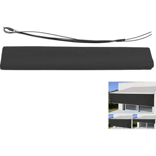 Volant für elektrische Vollkassetten-Markise T124, 4,5x3m ausfahrbarer Volant Polyester anthrazit - Grau