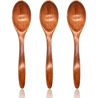 Holzlöffel set von 3, kleine holzlöffel klein für gewürze dessertlöffel holz gewürzlöffel holz gewürzlöffel aus Holz honiglöffel für Tee Honig Zucker Reis Mischen Rühren Essen (18cm)