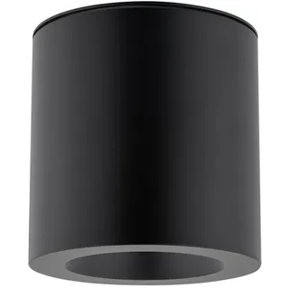 Deckenstrahler Metall Bad Ø8,5 cm Aufputz IP44 GU10 Spot Deckenlampe Schwarz