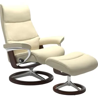 Relaxsessel STRESSLESS "View", beige (vanilla paloma), B:78cm H:108cm T:78cm, Leder BATICK: BATICK ist ein leicht korrigiertes, durchgefärbtes und genarbtes Möbelleder, bei dem die meisten Unebenheiten und Spuren in der Regel entfernt wurden.;Leder PALOMA: PALOMA ist ein durchgefärbtes Semianilin-Möbelleder mit natürlicher Narbung.;ROHLEDER Stoff Q2 FARON: Ein fester zuverlässiger Bouclé mit einem strukturierten Aussehen und einer komfortablen Oberfläche (100% Polyester im Flor, Grundgewebe: 50% Polyester,