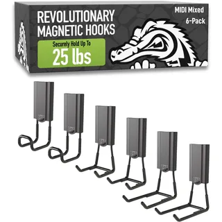 Gator Magnetics Aufbewahrungshaken: 6 Stück, die ultimativen Werkstatt- und Garagen-Aufbewahrungssysteme, robuste Magnethaken, stabile Werkzeugaufbewahrungslösungen, 11,3 kg Halt, für alle