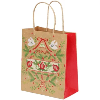 Talking Tables 8 x Folklore Grün Weihnachten Papier Party Geschenktüten mit starken Griffen für Geschenke, Süßigkeiten, Wichteln Partytütenfüller Kinder Geburtstag, Babyparty, Hochzeit für Mädchen