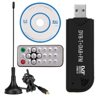 RIWPKFH IR-Fernbedienung, digitaler Satelliten-USB-TV-Stick DAB FM DVB-T RTL2832 FC0012 SDR RTL-SDR Dongle Stick Digital TV Tuner Receiver