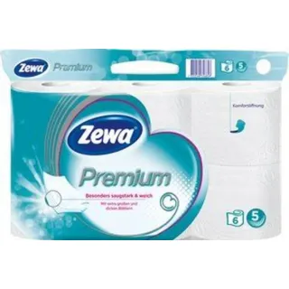 Zewa Toilettenpapier Premium 5-lagig, 6 Rollen