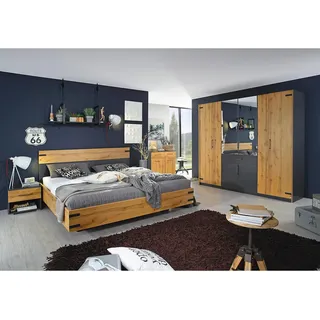 Roller Rauch Möbel Bett , Eiche Artisan, Kunststoff, 160x200 cm Blauer Engel, Goldenes M, Made in Germany, für Lattenrost geeignet, Schlafzimmer, Betten, Doppelbetten